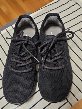 allbirds Women's Black Knit Lace-Up Athletic Sneakers